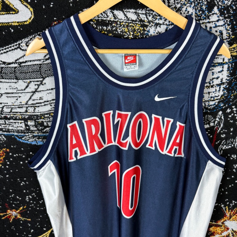 Vintage Nike Arizona Wildcats Basketball Jersey Mens XL Navy Blue Red #10 USA